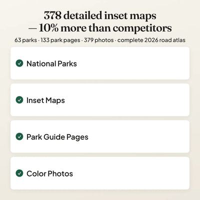 Road Atlas — 378 inset maps and national park coverage