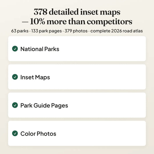 Road Atlas — 378 inset maps and national park coverage