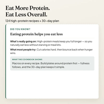 High Protein Cookbook — eat more protein, eat less overall