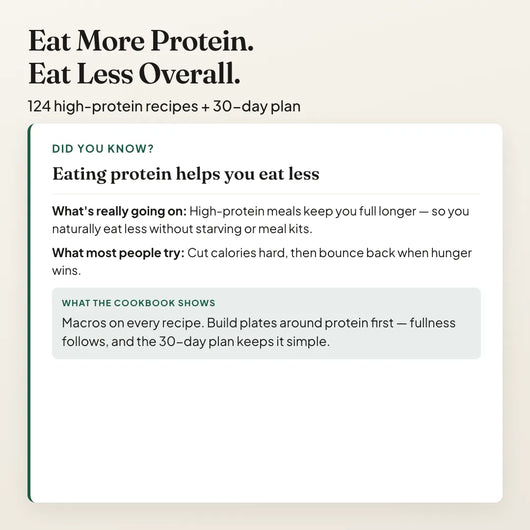 High Protein Cookbook — eat more protein, eat less overall
