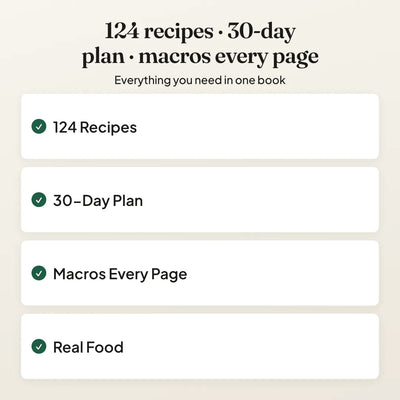 High Protein Cookbook — 124 recipes, 30-day plan, macros every page