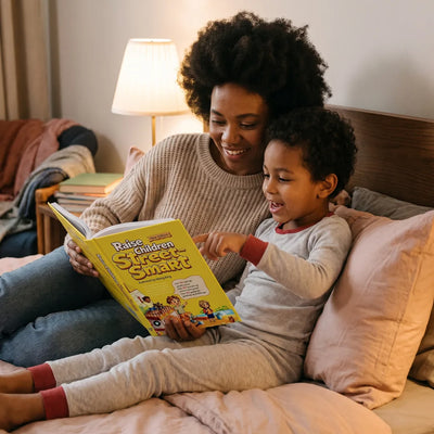 Parent and child reading Raise Children Street-Smart together at bedtime